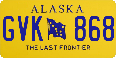 AK license plate GVK868