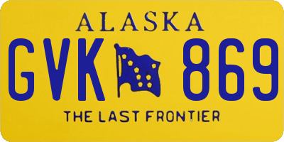 AK license plate GVK869
