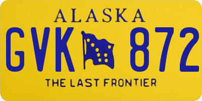 AK license plate GVK872