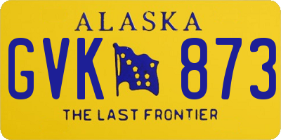 AK license plate GVK873
