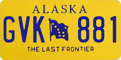 AK license plate GVK881