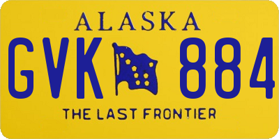 AK license plate GVK884