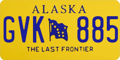 AK license plate GVK885