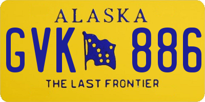 AK license plate GVK886