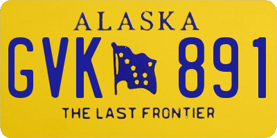 AK license plate GVK891