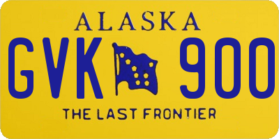 AK license plate GVK900