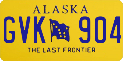 AK license plate GVK904