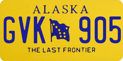 AK license plate GVK905