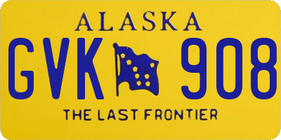 AK license plate GVK908