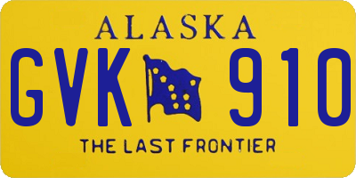 AK license plate GVK910