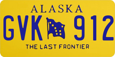 AK license plate GVK912