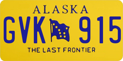 AK license plate GVK915