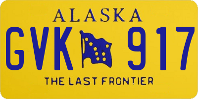 AK license plate GVK917
