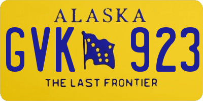 AK license plate GVK923