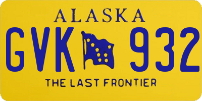 AK license plate GVK932