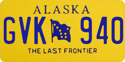AK license plate GVK940