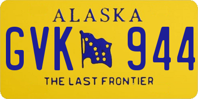 AK license plate GVK944