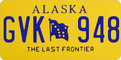 AK license plate GVK948