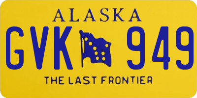 AK license plate GVK949