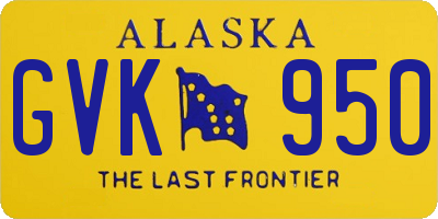 AK license plate GVK950