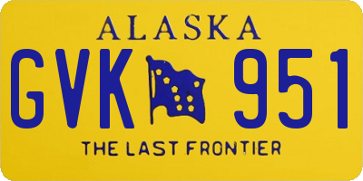 AK license plate GVK951