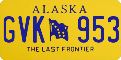 AK license plate GVK953