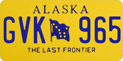 AK license plate GVK965