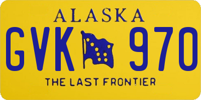 AK license plate GVK970