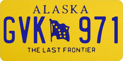 AK license plate GVK971