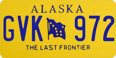 AK license plate GVK972