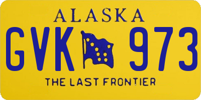 AK license plate GVK973