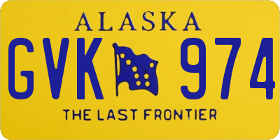 AK license plate GVK974