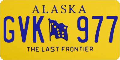 AK license plate GVK977