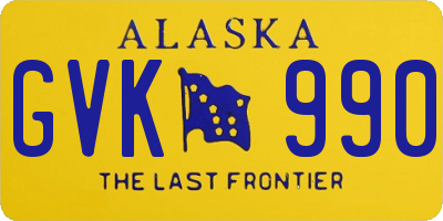 AK license plate GVK990