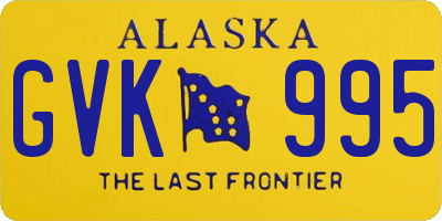 AK license plate GVK995