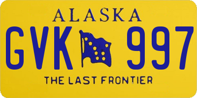AK license plate GVK997