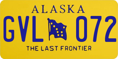 AK license plate GVL072