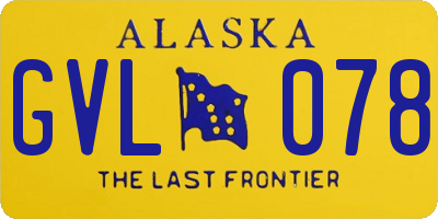 AK license plate GVL078