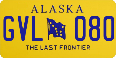 AK license plate GVL080
