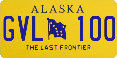 AK license plate GVL100