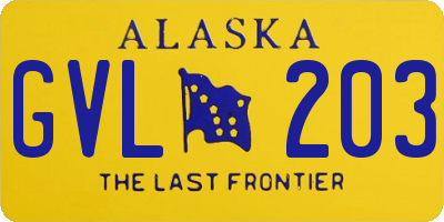 AK license plate GVL203