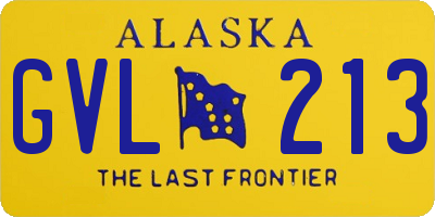 AK license plate GVL213
