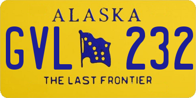 AK license plate GVL232