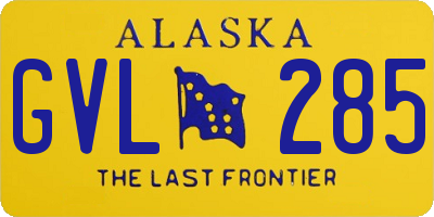 AK license plate GVL285