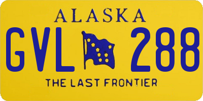 AK license plate GVL288