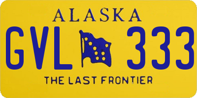 AK license plate GVL333