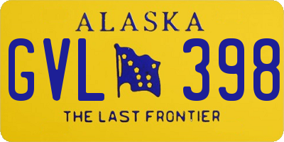 AK license plate GVL398