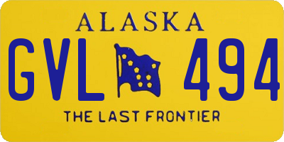 AK license plate GVL494