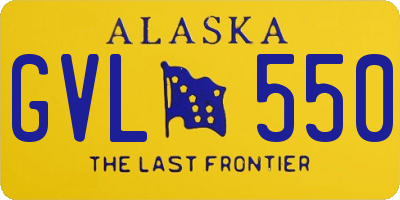 AK license plate GVL550