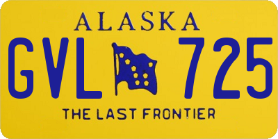 AK license plate GVL725